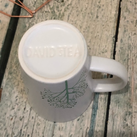 Davids tea Perfect mug trees branches mint green holiday cup ceramic white gift - Picture 6 of 6